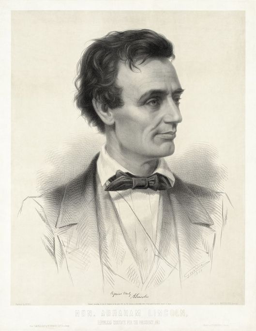 Thomas Hicks painted this portrait of Lincoln in 1859, a lithograph made from it figured in presidential campaign literature in 1860 (Courtesy Library of Congress via Wikimedia Commons).